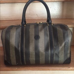 Vintage Fendi Pequin Boston Bag